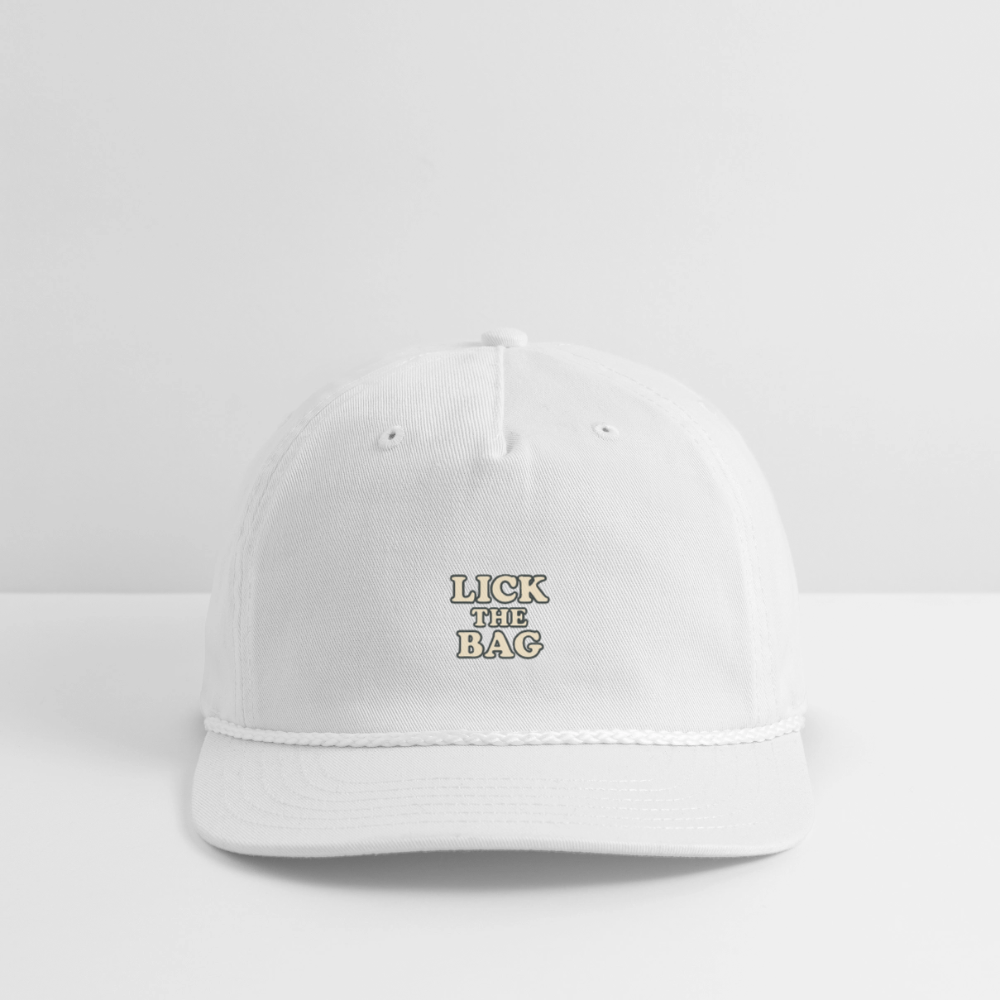 Vintage Wash “Lick The Bag” Text Logo Cap - white