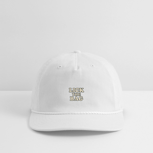 Vintage Wash “Lick The Bag” Text Logo Cap - white