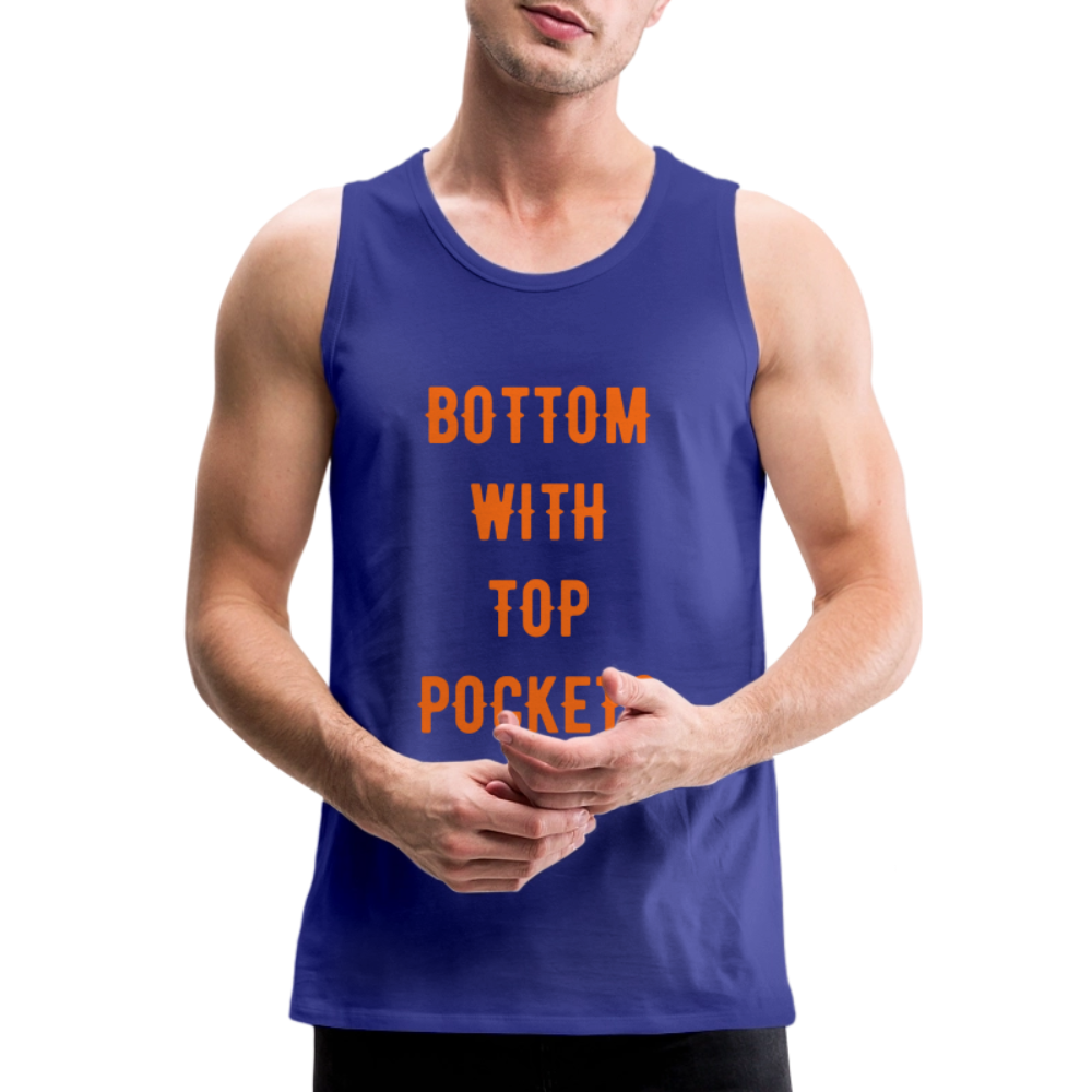 Bottom w/ Top Pockets - Men's Premium Tank Top - royal blue