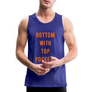 Bottom w/ Top Pockets - Men's Premium Tank Top - royal blue
