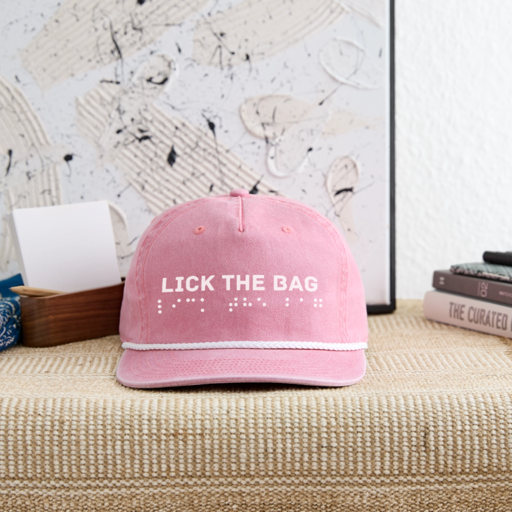 Vintage Wash “Lick The Bag” Brail Logo Cap - washed pink