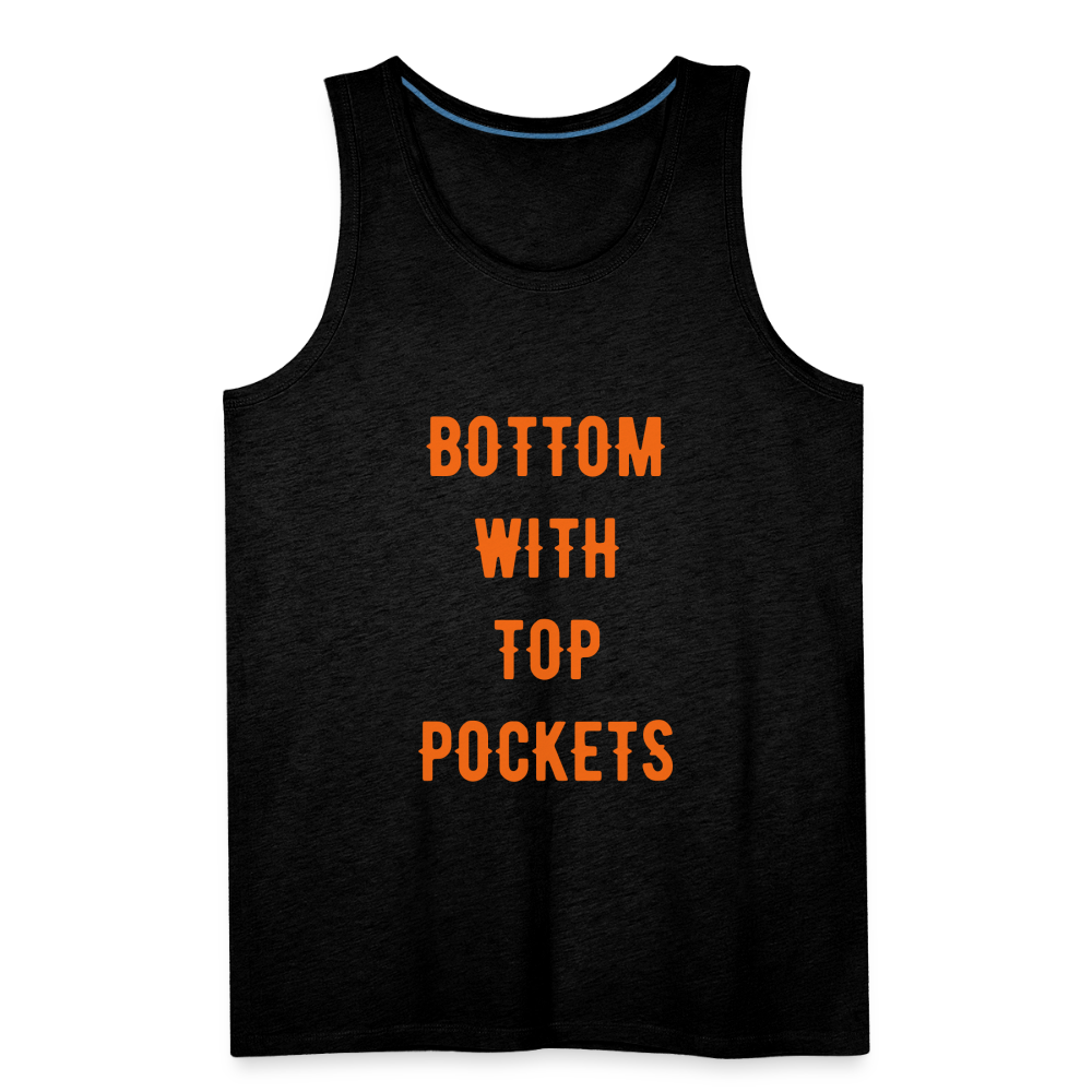 Bottom w/ Top Pockets - Men's Premium Tank Top - charcoal grey