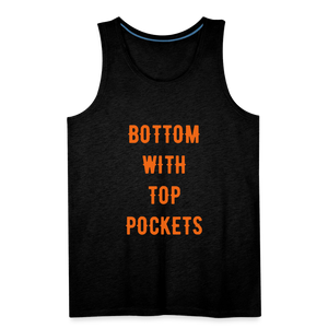 Bottom w/ Top Pockets - Men's Premium Tank Top - charcoal grey
