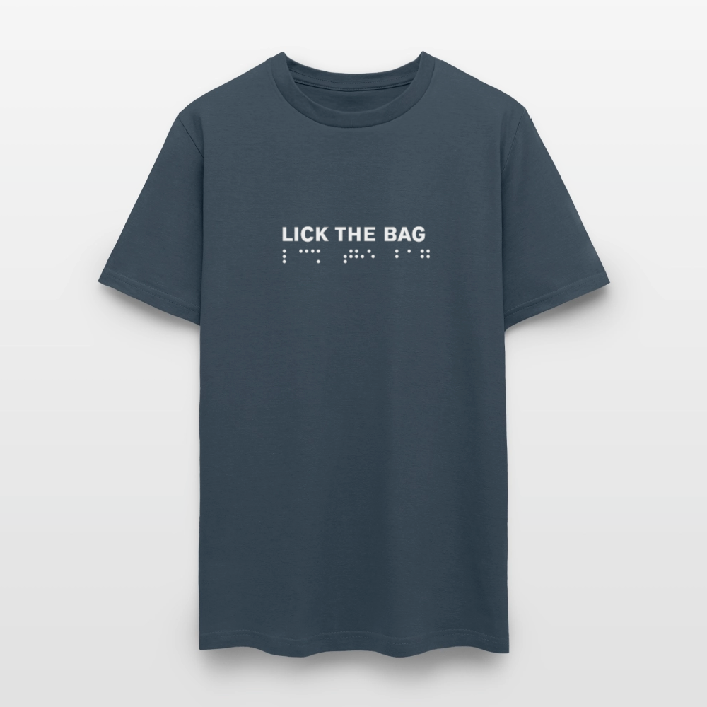 Unisex “Lick The Bag” T-Shirt (Brail) -  blue dusk