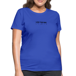 Women’s “Lick The Bag” Brail Logo Tee - royal blue