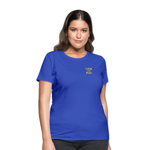 Women’s “Lick The Bag” Text Logo Tee - royal blue