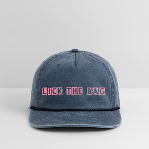 Vintage Wash “Lick The Bag” Bunny Logo Cap - washed navy