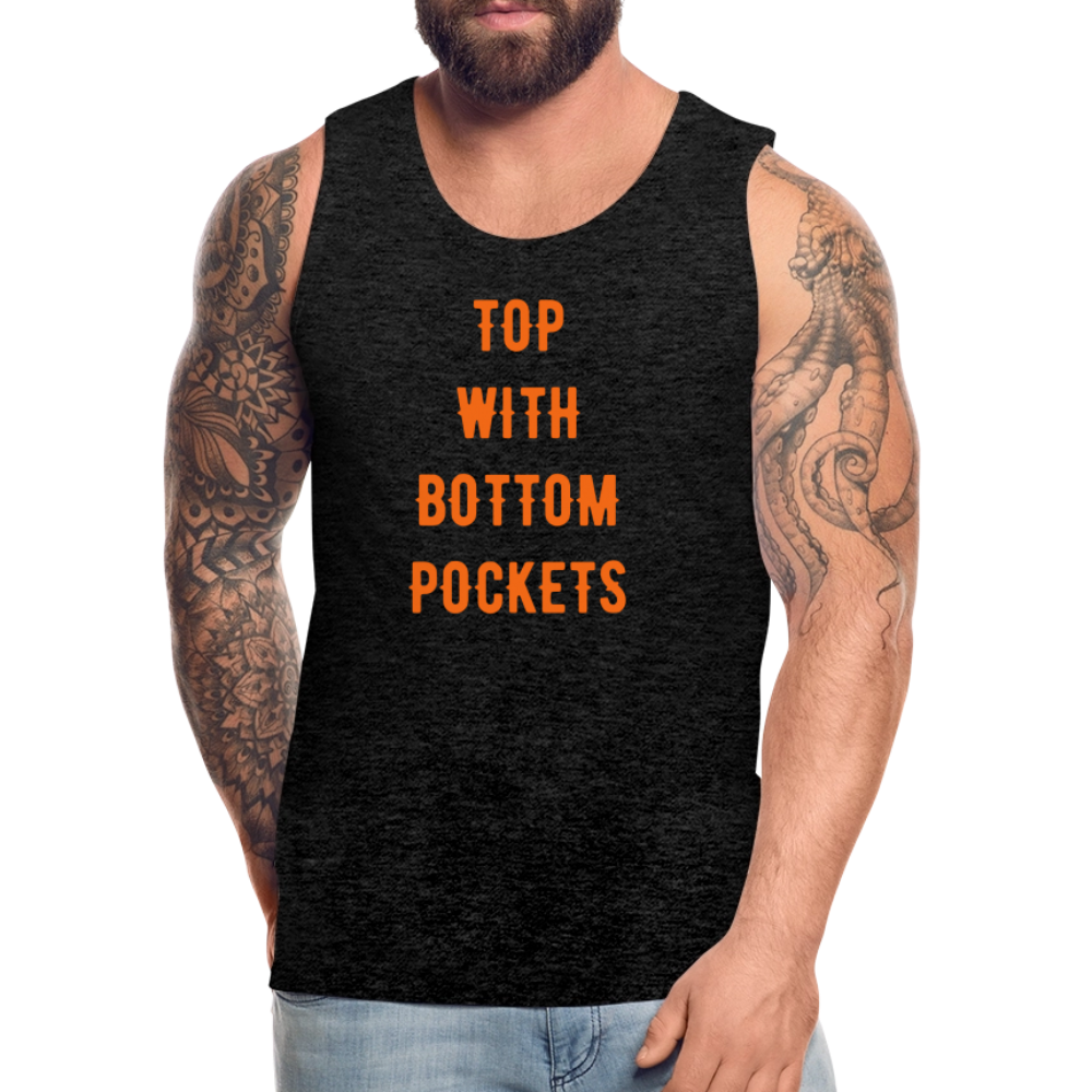 Top w/ Bottom Pockets - Men's Premium Tank Top - charcoal grey