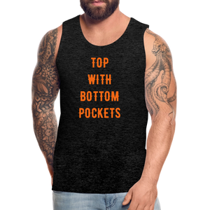 Top w/ Bottom Pockets - Men's Premium Tank Top - charcoal grey
