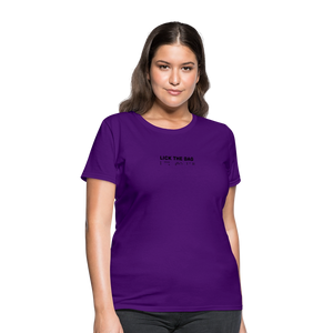 Women’s “Lick The Bag” Brail Logo Tee - purple