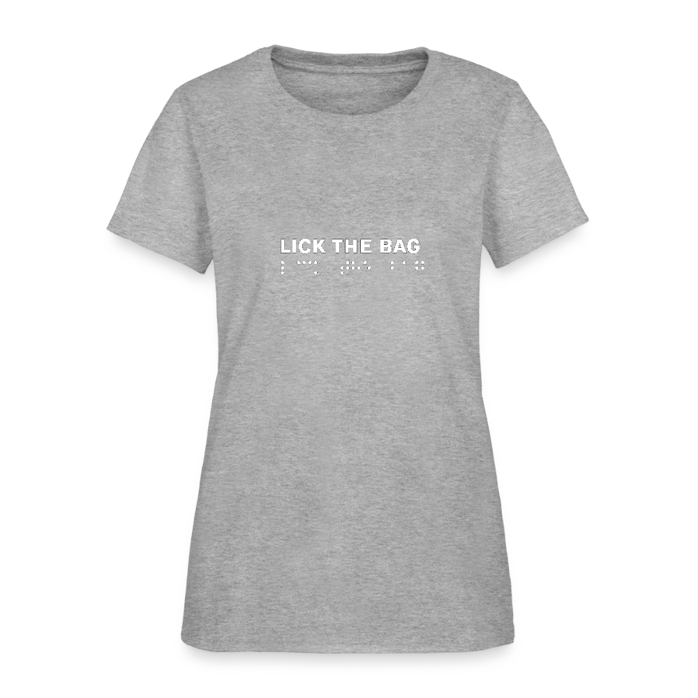 Women’s “Lick The Bag” Brail Logo Tee - heather gray