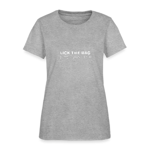 Women’s “Lick The Bag” Brail Logo Tee - heather gray