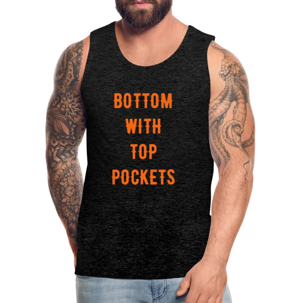 Bottom w/ Top Pockets - Men's Premium Tank Top - charcoal grey