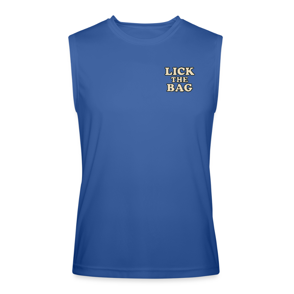 Men’s “Lick The Bag” Performance Tank Top - Text Only - royal blue