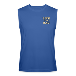 Men’s “Lick The Bag” Performance Tank Top - Text Only - royal blue
