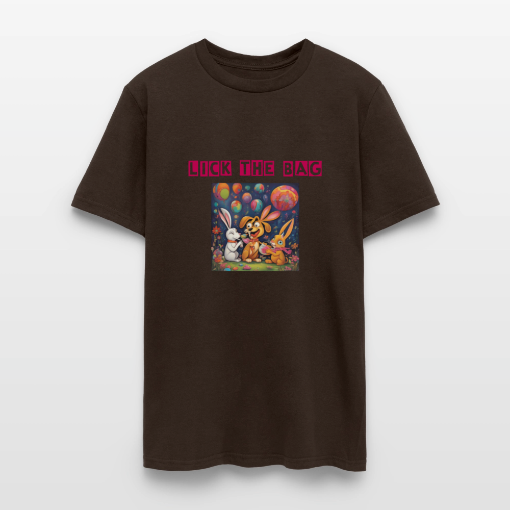 Unisex “Lick The Bag” T-Shirt (Bunny) - brown