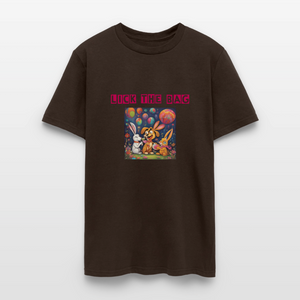 Unisex “Lick The Bag” T-Shirt (Bunny) - brown