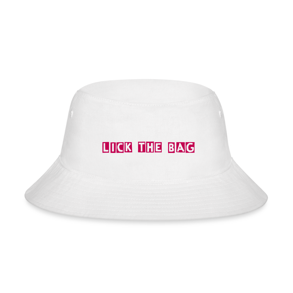 “Lick The Bag” Bucket Hat Bunny - white