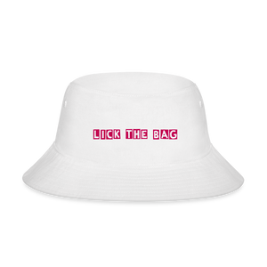 “Lick The Bag” Bucket Hat Bunny - white