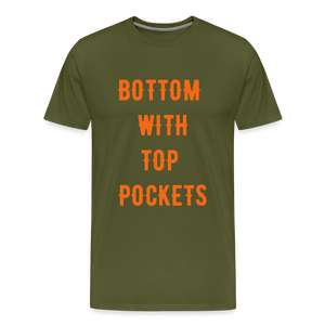 Bottom w/ Top Pockets - Men's Premium T-Shirt - olive green