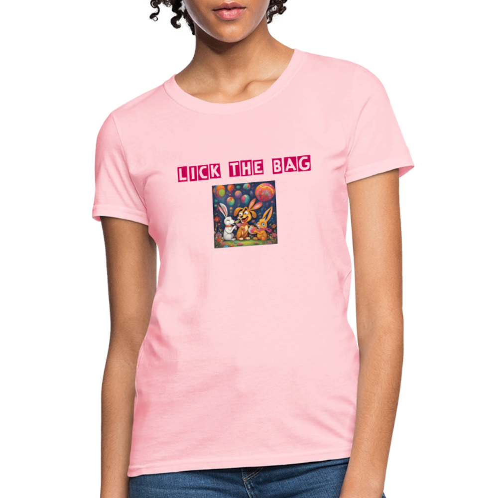 Women’s “Lick The Bag” Bunny Logo Tee - pink