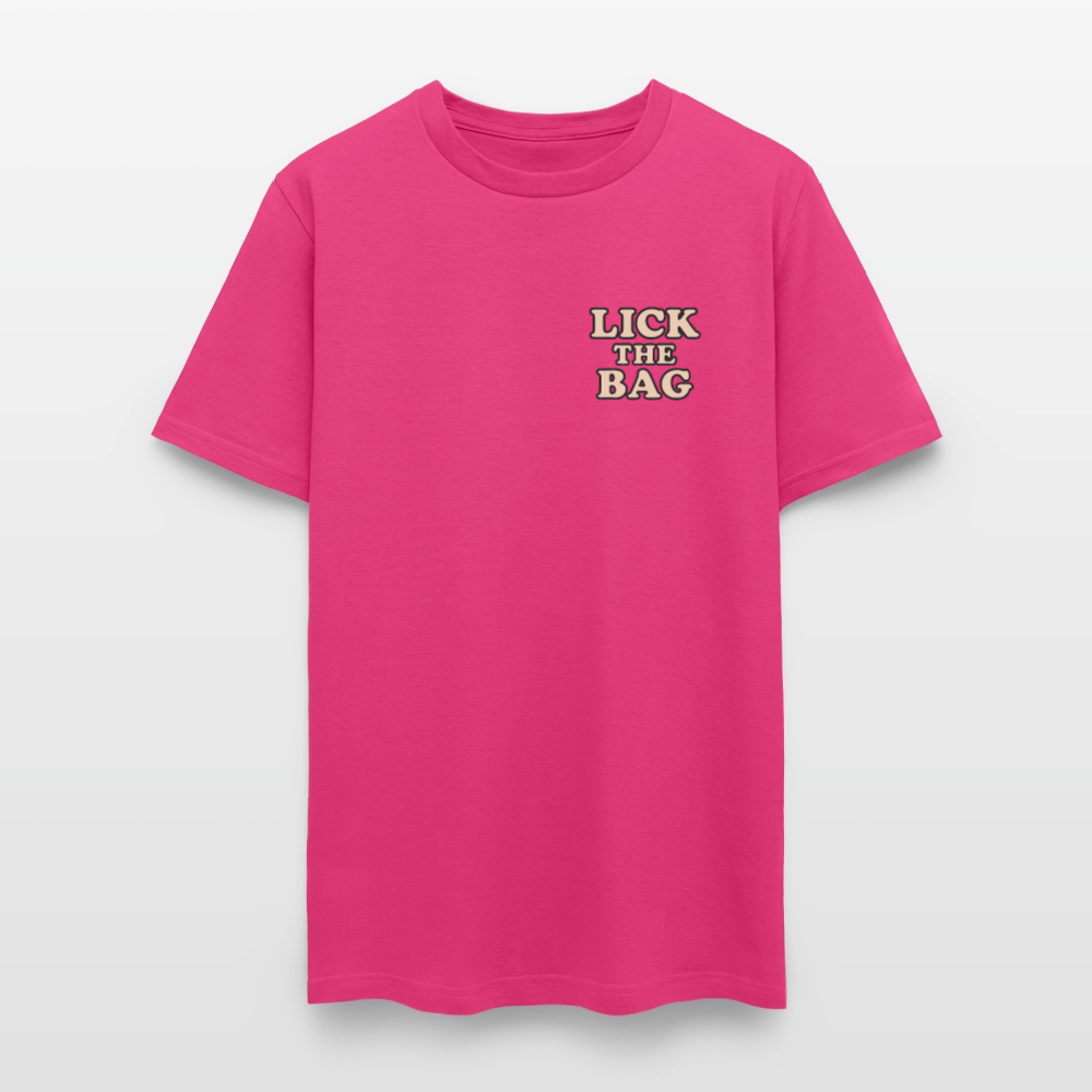 Unisex Lick The Bag T-Shirt (text only) - fuchsia