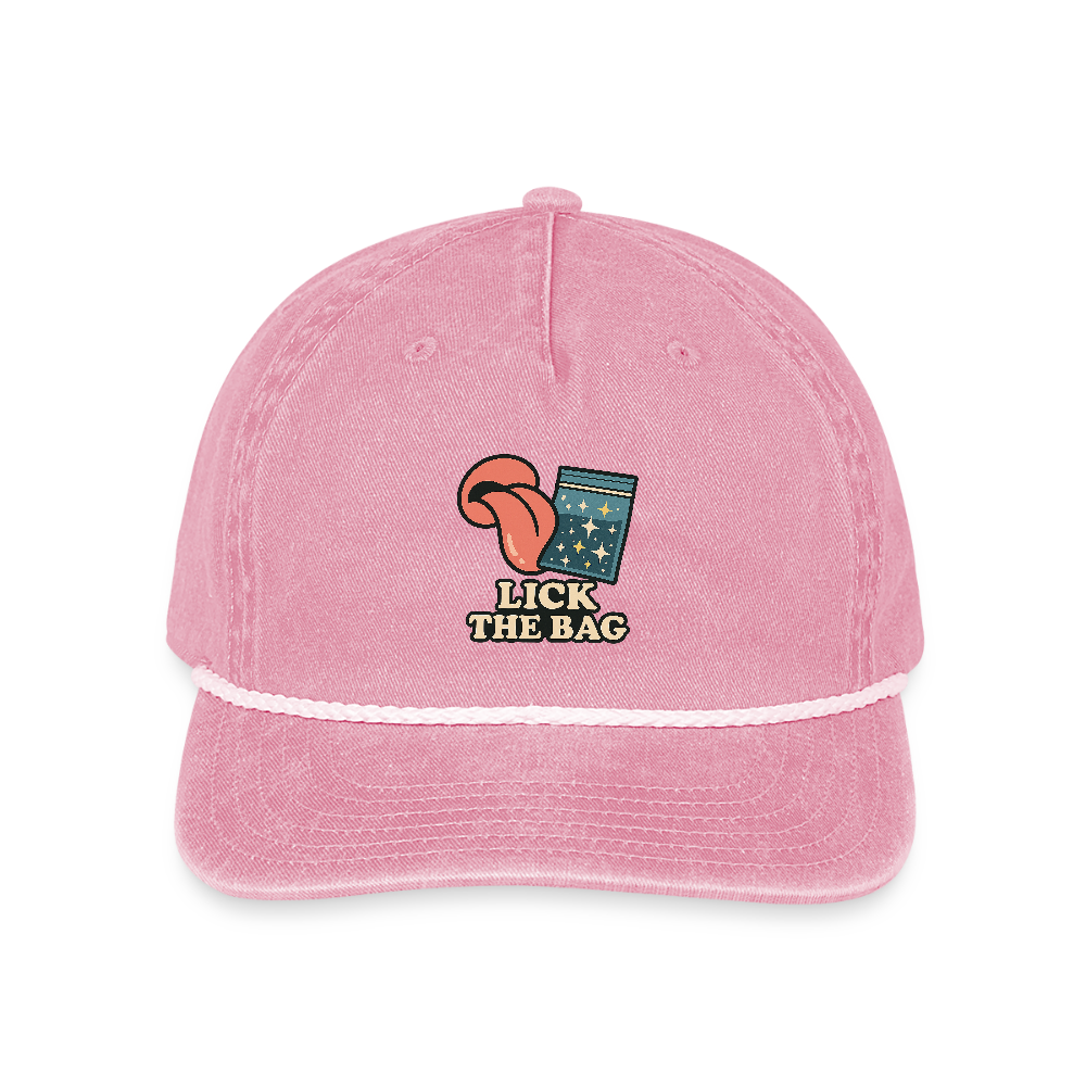 Vintage Wash “Lick The Bag” Image Logo Cap - washed pink