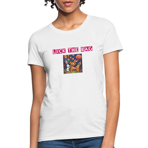 Women’s “Lick The Bag” Bunny Logo Tee - white