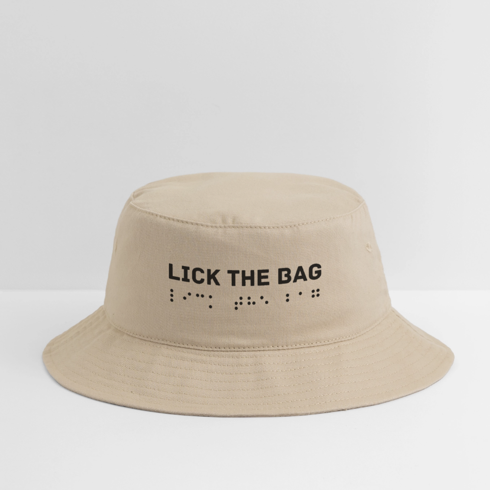 “Lick The Bag” Bucket Hat Brail - cream