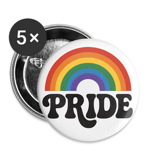 70’s Pride Logo Buttons large 2.2'' (5-pack) - white