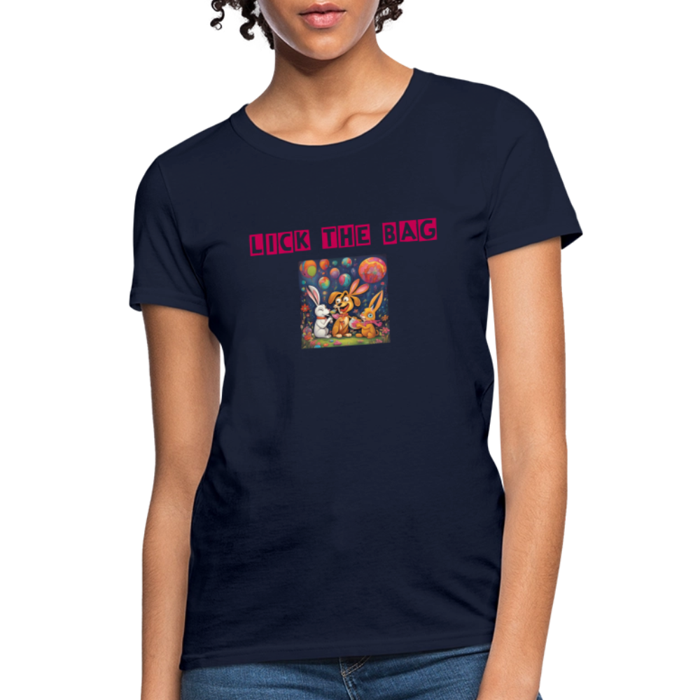 Women’s “Lick The Bag” Bunny Logo Tee - navy