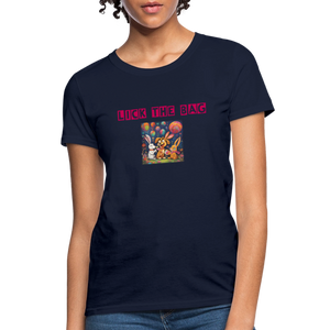 Women’s “Lick The Bag” Bunny Logo Tee - navy
