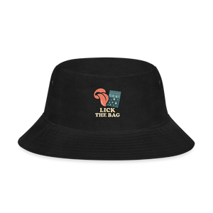 “Lick The Bag” Bucket Hat w/ Image - black
