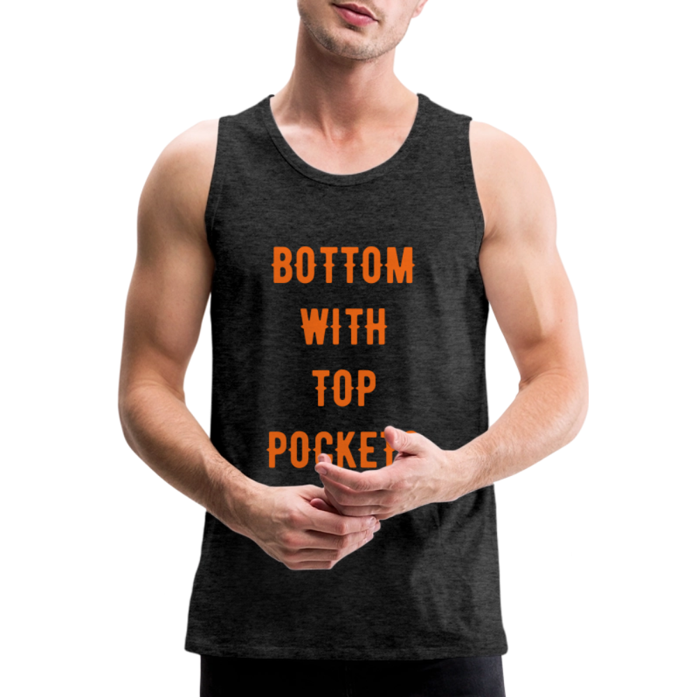 Bottom w/ Top Pockets - Men's Premium Tank Top - charcoal grey