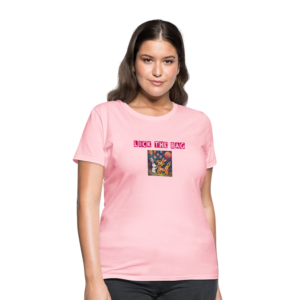 Women’s “Lick The Bag” Bunny Logo Tee - pink