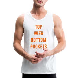 Top w/ Bottom Pockets - Men's Premium Tank Top - white