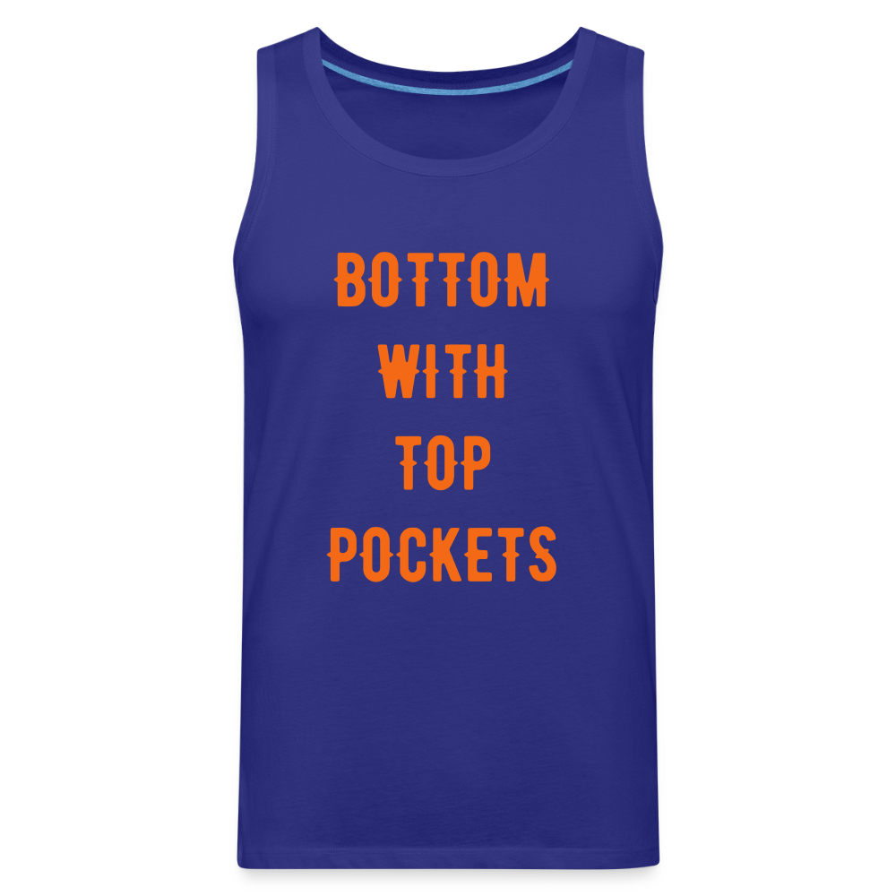Bottom w/ Top Pockets - Men's Premium Tank Top - royal blue