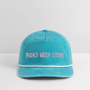 Vintage Wash “Lick The Bag” Bunny Logo Cap - faded turquoise