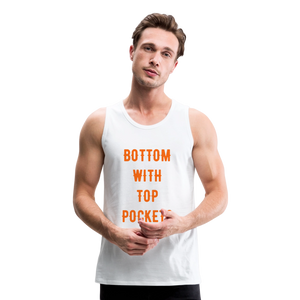 Bottom w/ Top Pockets - Men's Premium Tank Top - white