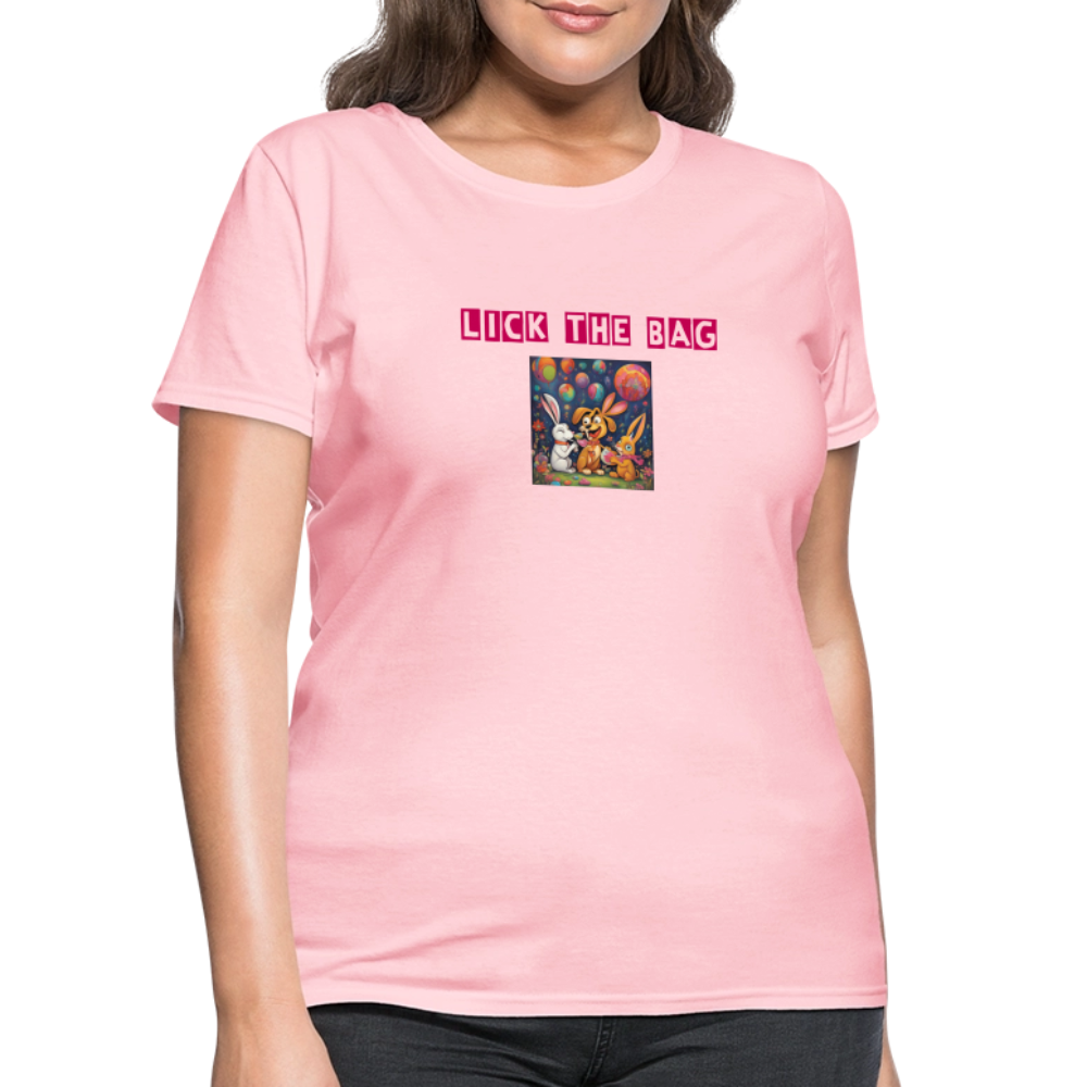 Women’s “Lick The Bag” Bunny Logo Tee - pink
