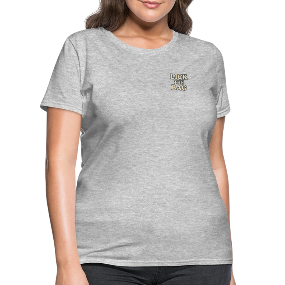 Women’s “Lick The Bag” Text Logo Tee - heather gray