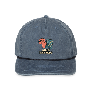 Vintage Wash “Lick The Bag” Image Logo Cap - washed navy