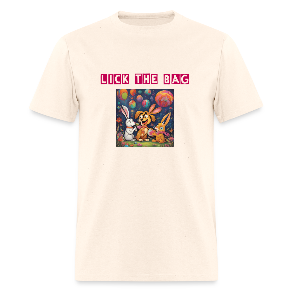 Unisex “Lick The Bag” T-Shirt (Bunny) - natural