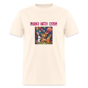Unisex “Lick The Bag” T-Shirt (Bunny) - natural