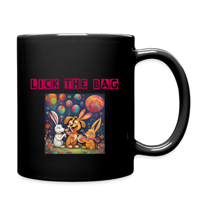 “Lick The Bag” Bunny Full Color Mug - black