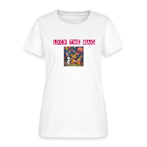 Women’s “Lick The Bag” Bunny Logo Tee - white