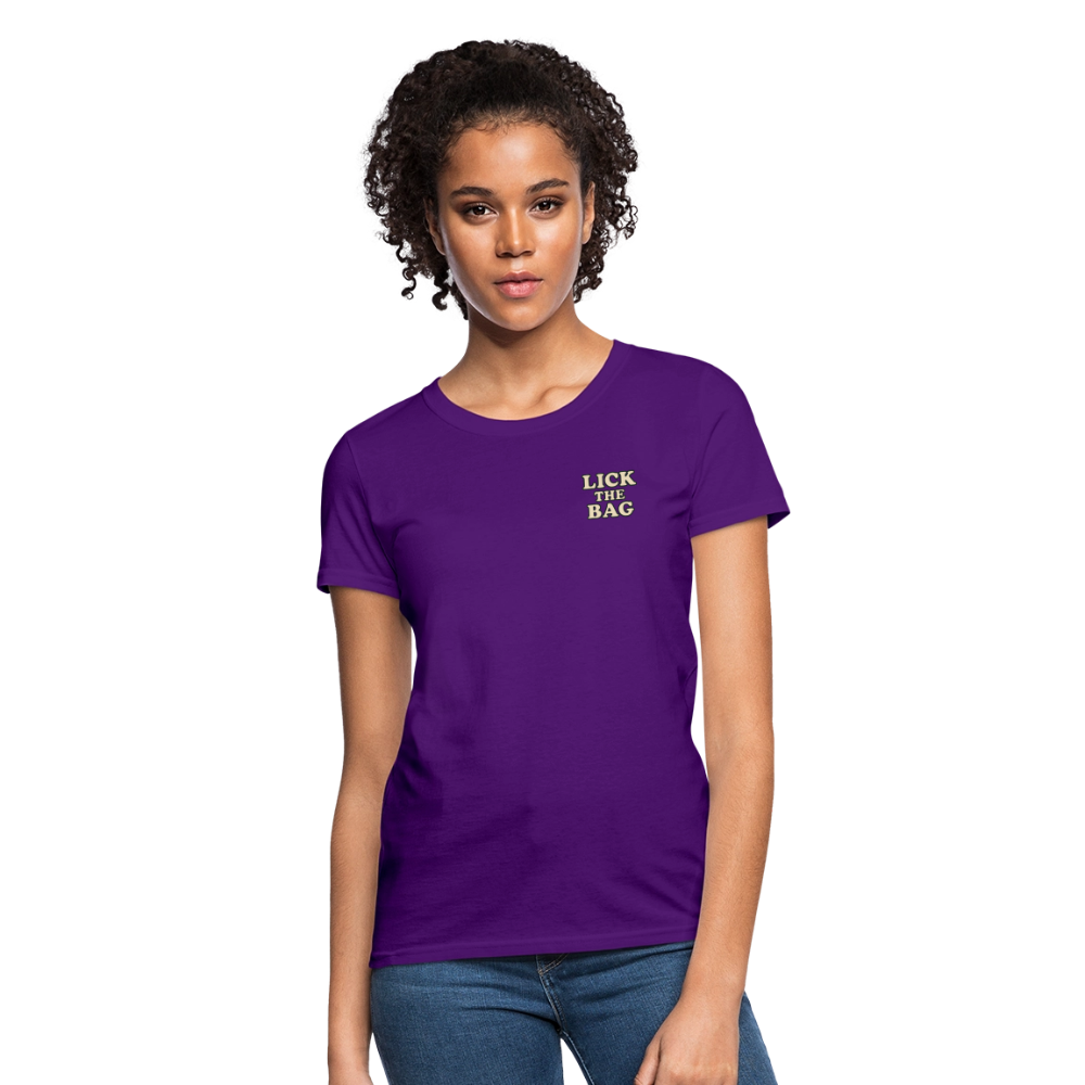 Women’s “Lick The Bag” Text Logo Tee - purple