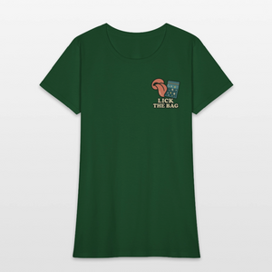 Women’s “Lick The Bag” Image Logo Tee - forest green