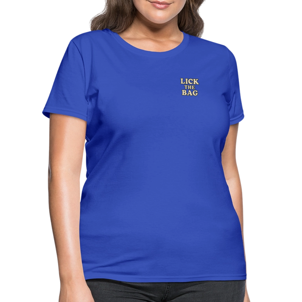 Women’s “Lick The Bag” Text Logo Tee - royal blue