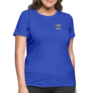 Women’s “Lick The Bag” Text Logo Tee - royal blue